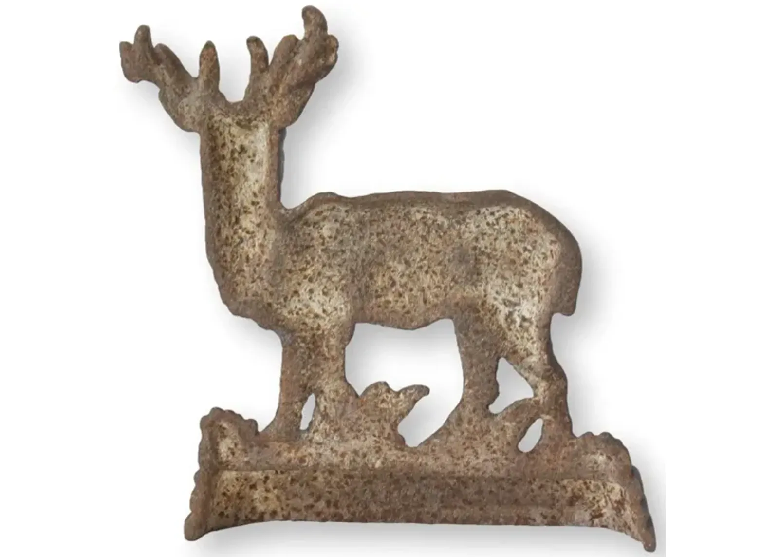 Antique Cast Iron Deer Doorstop - Black