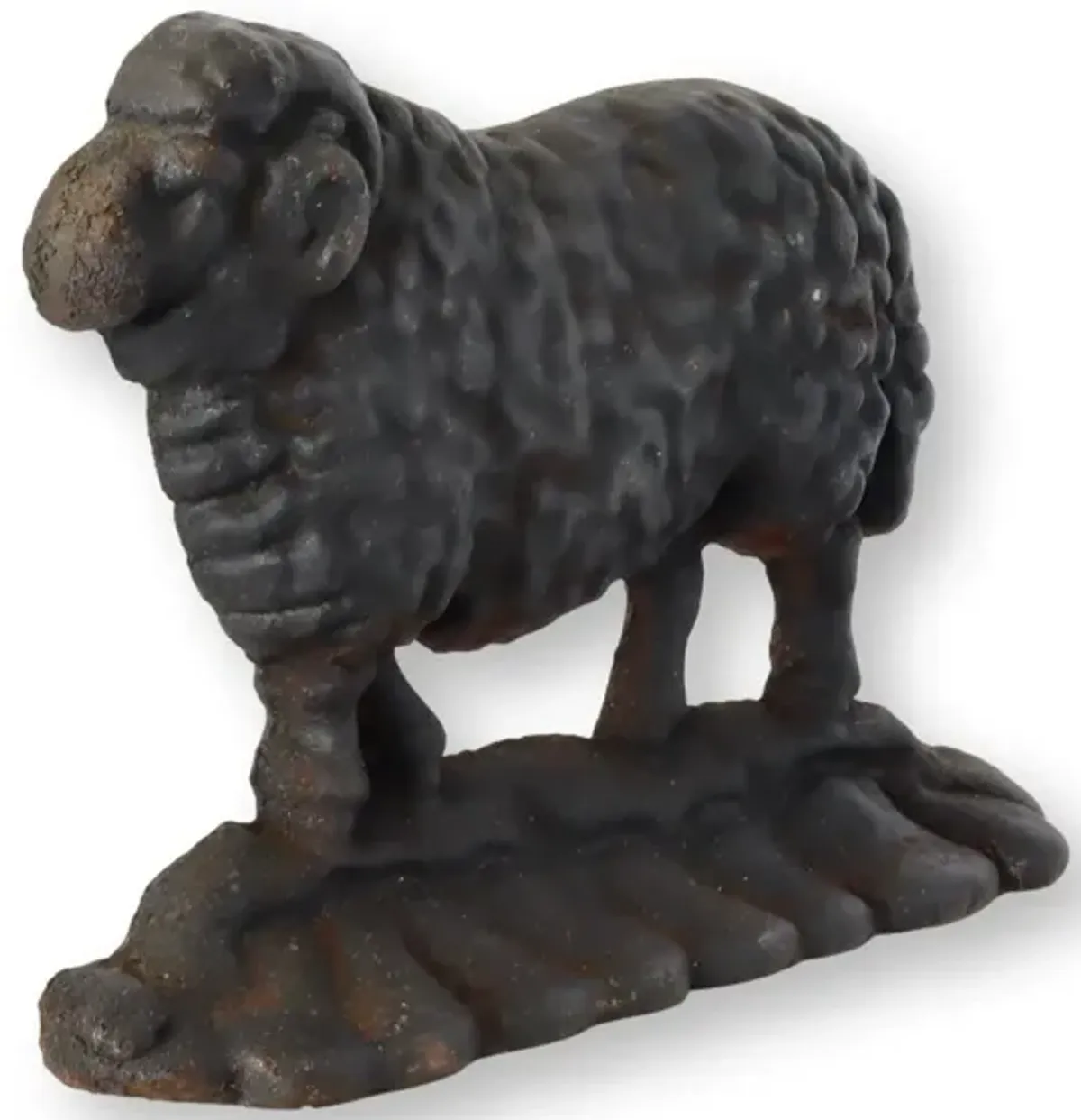 Antique Cast Iron Sheep Doorstop - Black