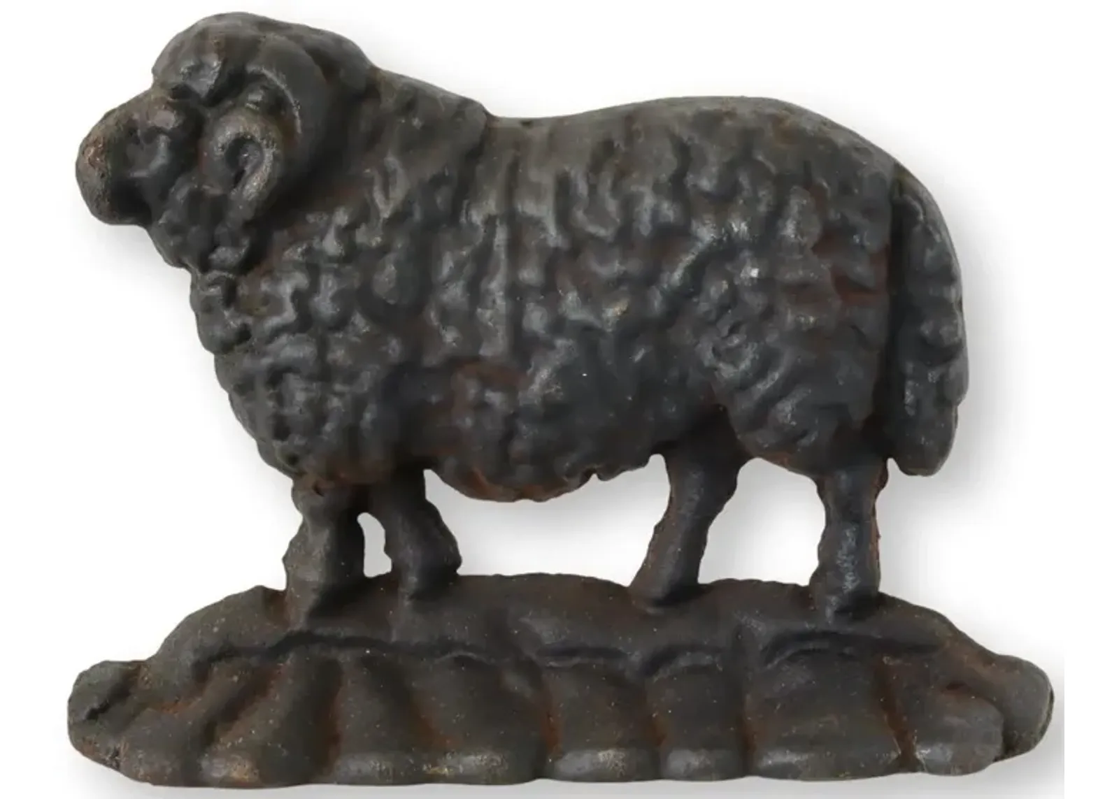 Antique Cast Iron Sheep Doorstop - Black