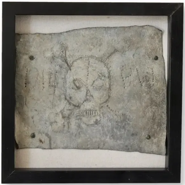 1914 WWI Skull & Crossbones Trench Art