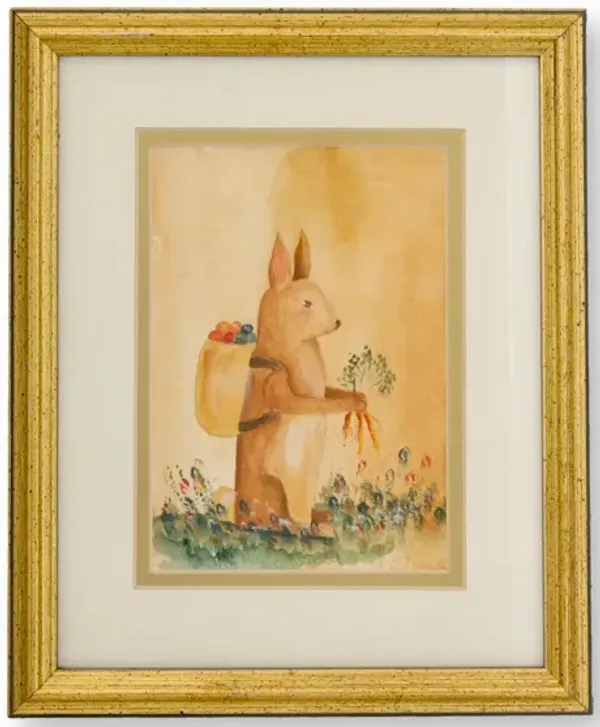 Americana Folk Art Rabbit - New England Mercantile - Gold