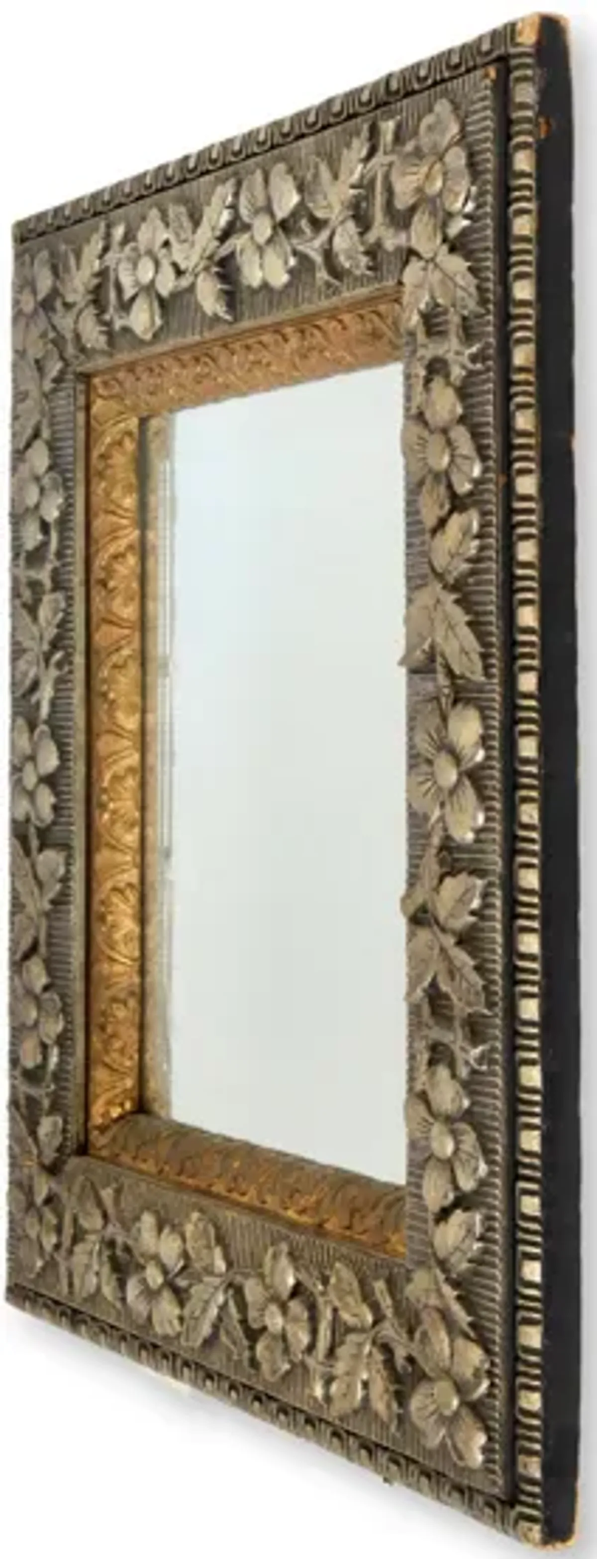 French Hand-Carved Beveled Wall Mirror