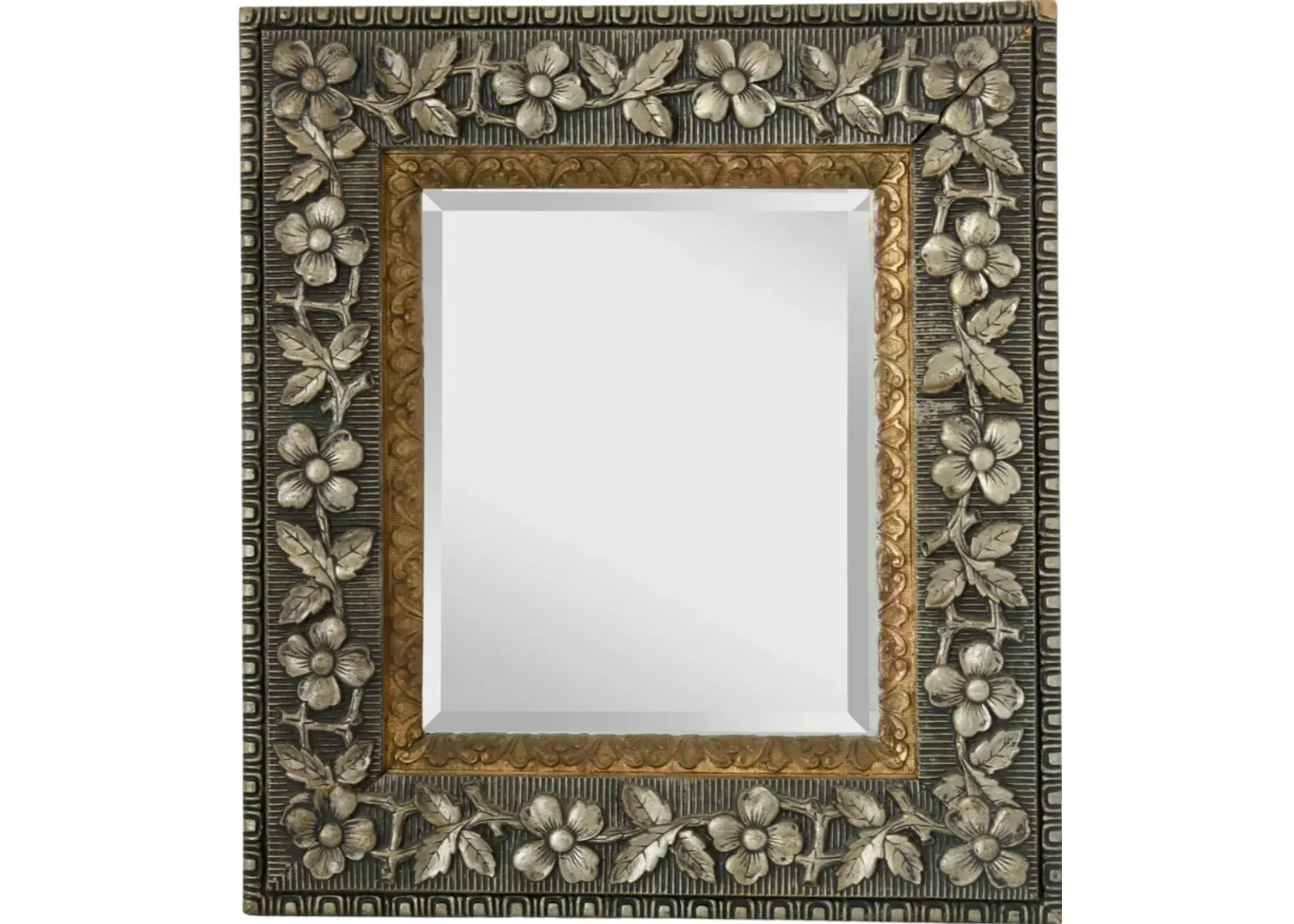 French Hand-Carved Beveled Wall Mirror