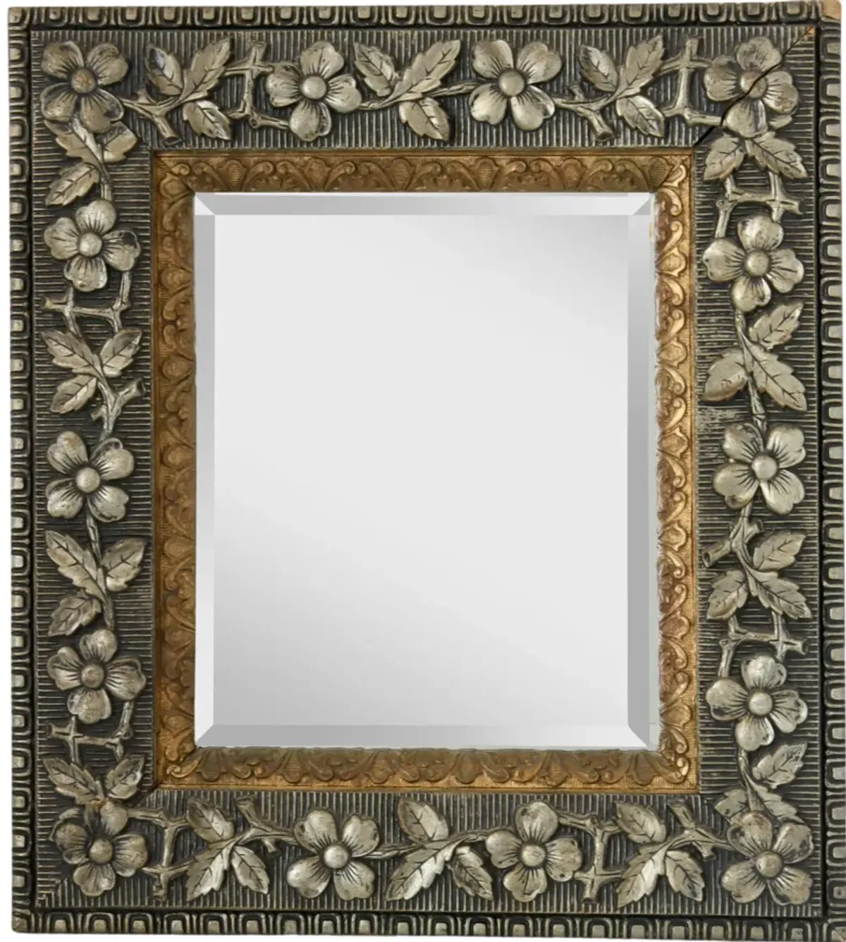 French Hand-Carved Beveled Wall Mirror