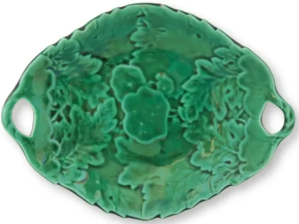 C.1890 English Majolica Foliage Platter