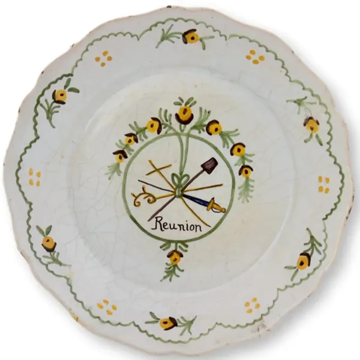 18th-C. French Faience Plate