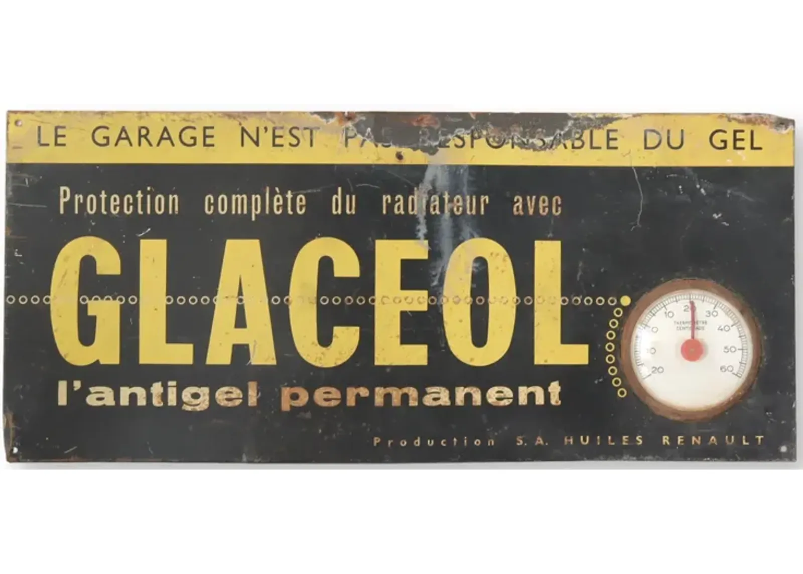 French Advertising Sign & Thermometer