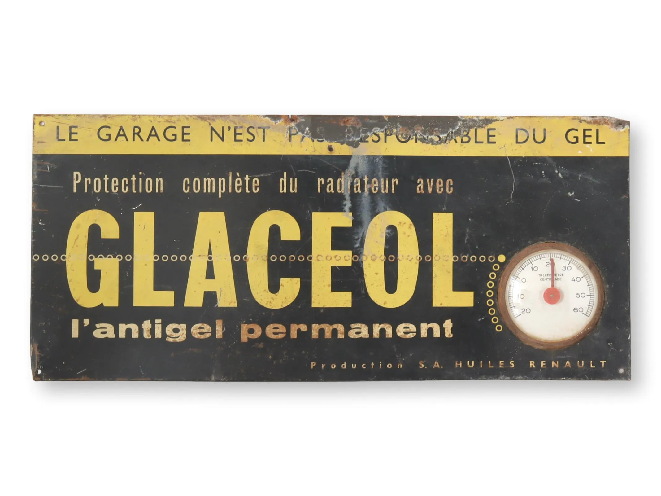 French Advertising Sign & Thermometer