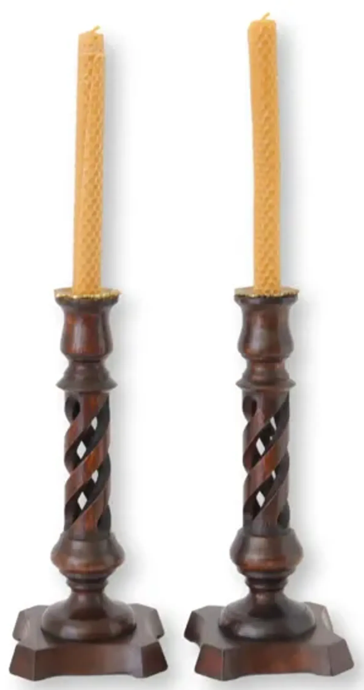 English Open Twist Candlesticks w/Gold