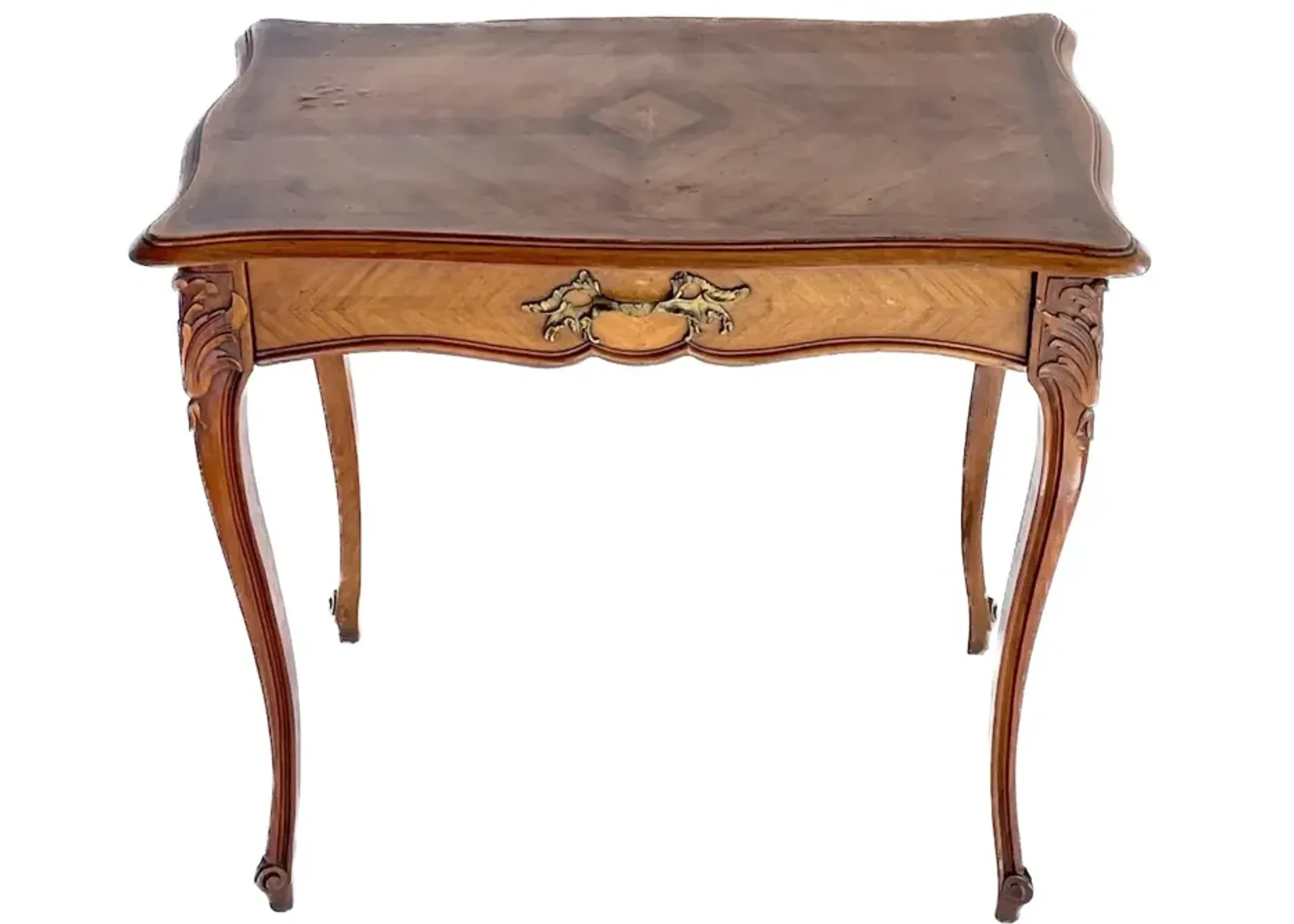 Antique French Louis XV Style Side Table - Brown