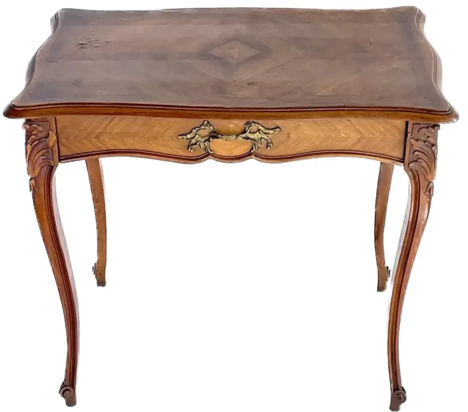 Antique French Louis XV Style Side Table - Brown