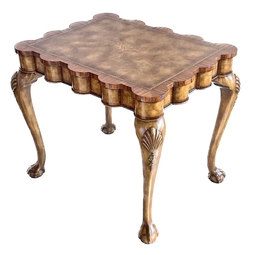 Maitland Smith Scalloped Side Table - Brown