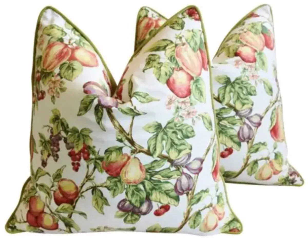 Botanical Fruit & Floral Pillows - Set of 2