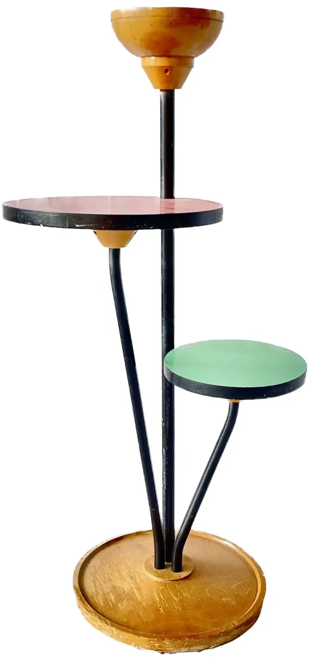 Mid-Century Modern Plant Stand - Black