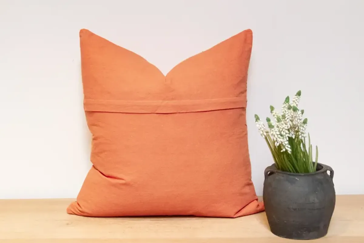 Apricot Hand-Stitched Pillow Cover