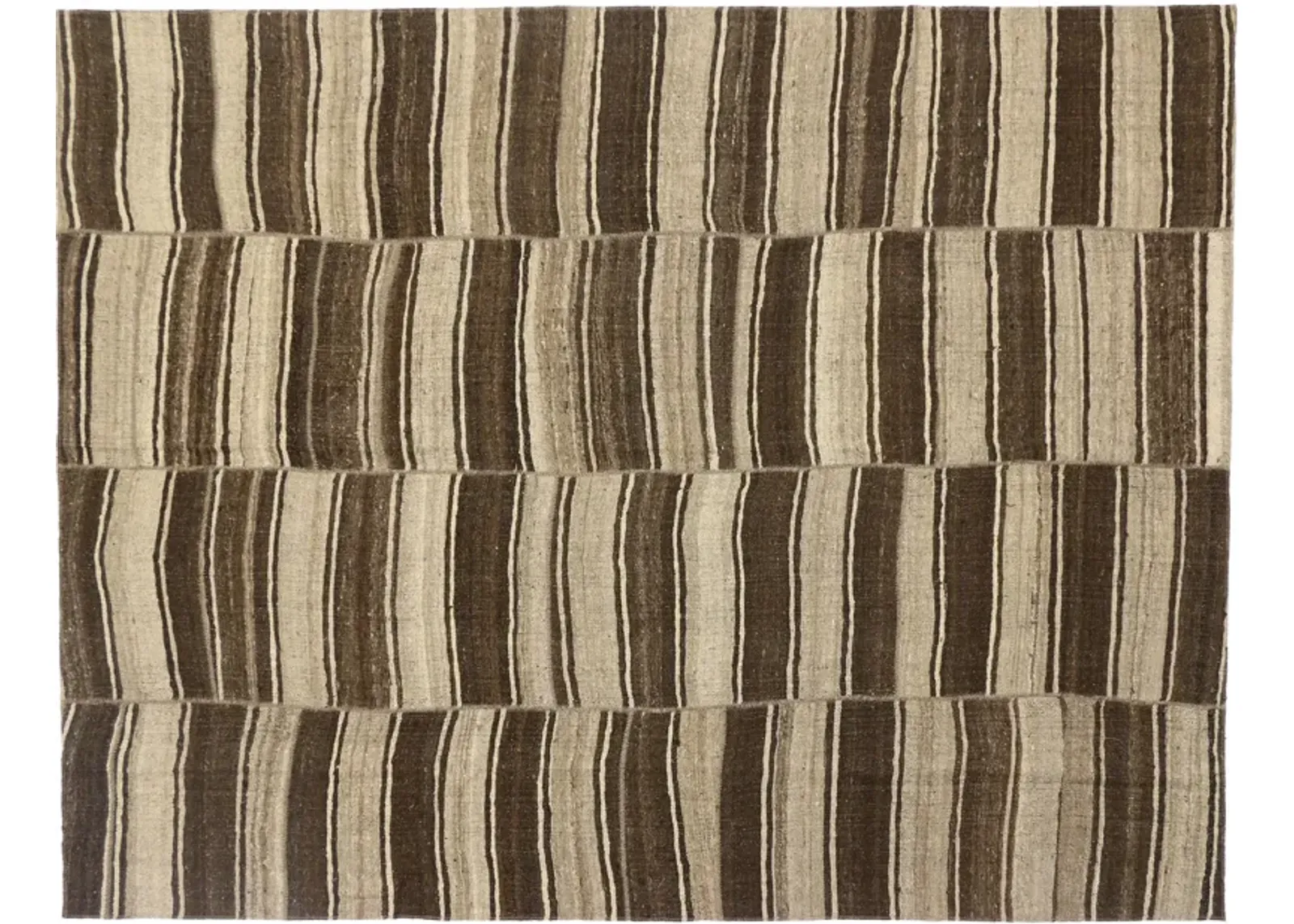 Earth-Tone Turkish Kilim - 8'09 x 11'02