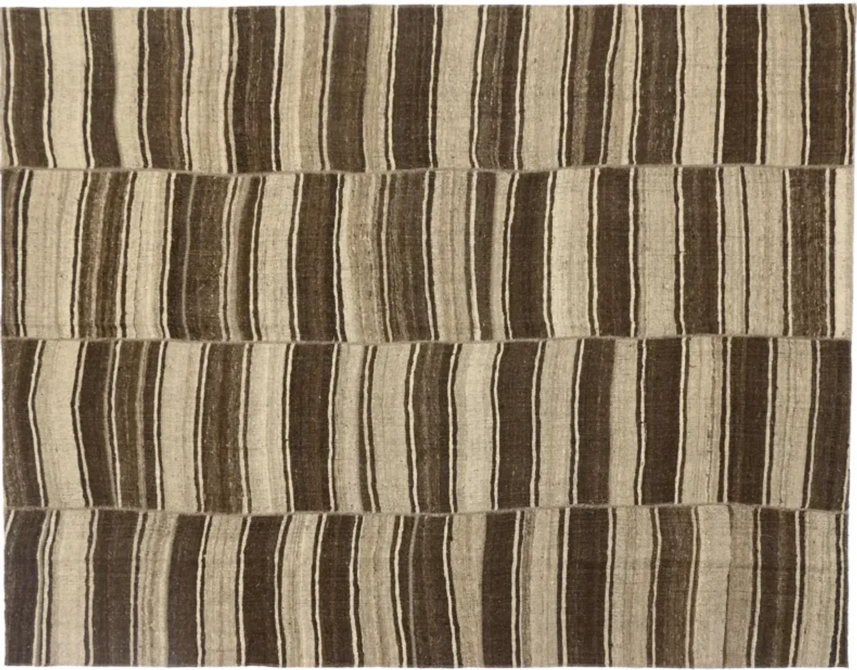 Earth-Tone Turkish Kilim - 8'09 x 11'02