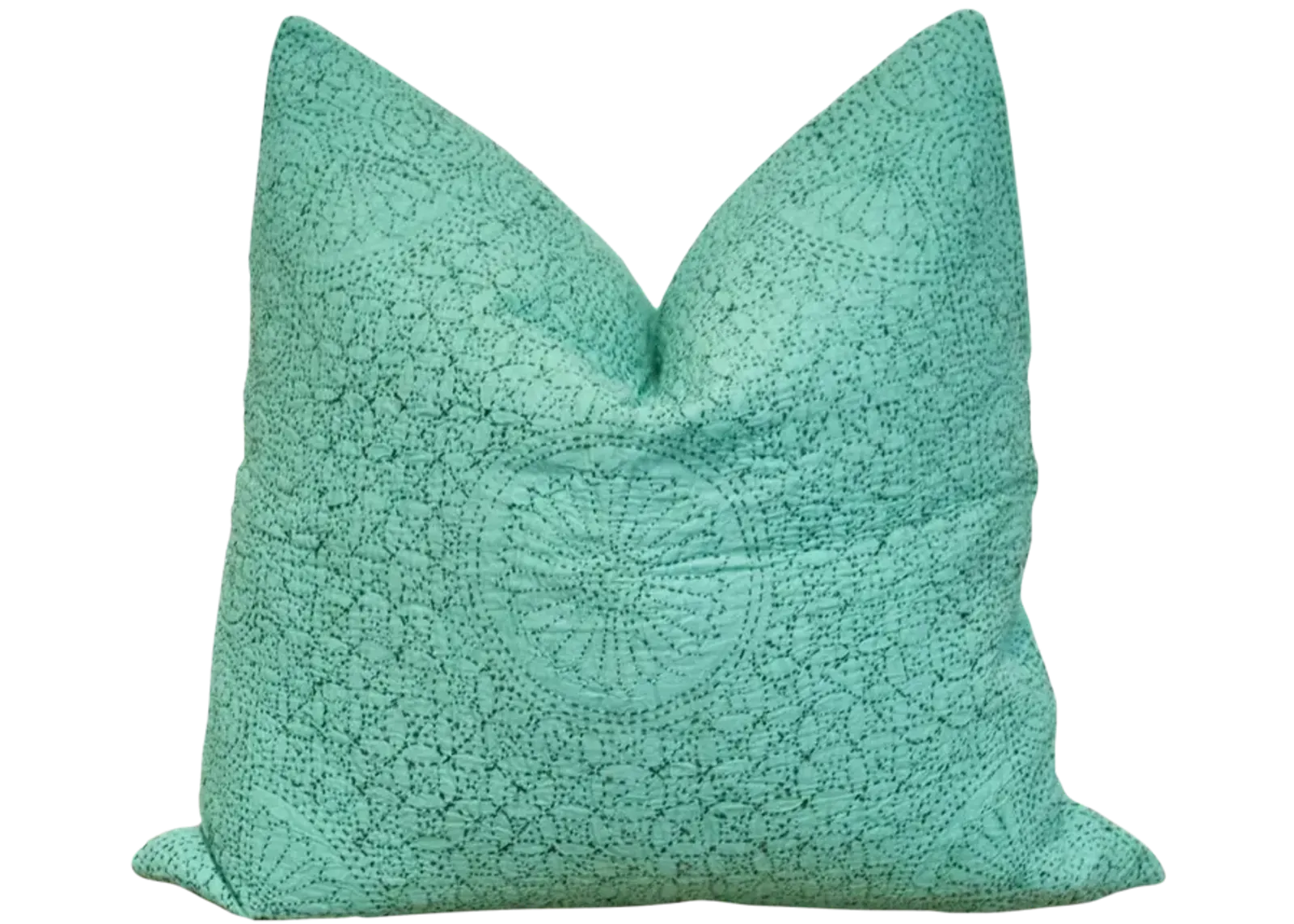 Persian Green Hand-Stitched Pillow Cover