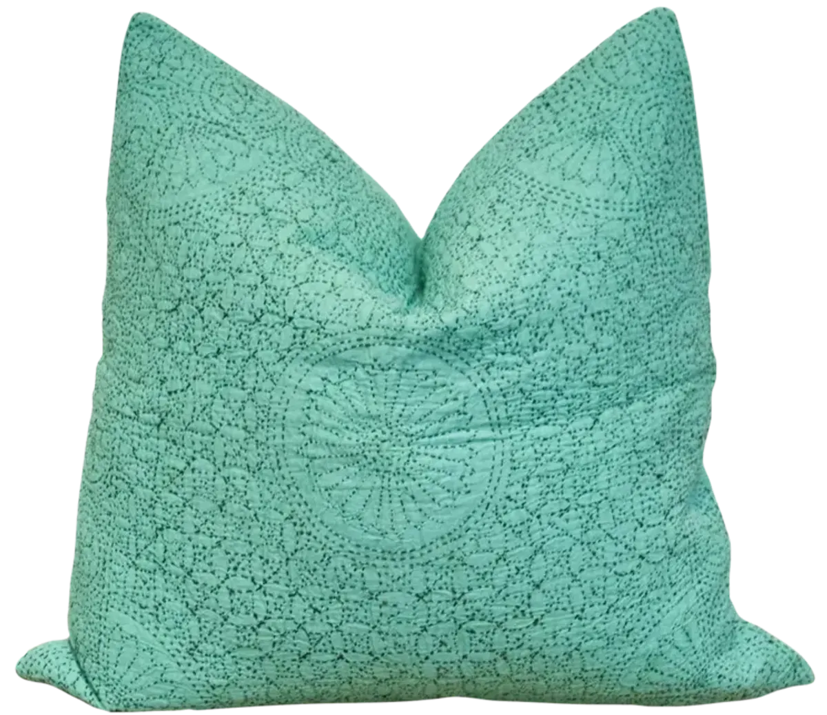 Persian Green Hand-Stitched Pillow Cover