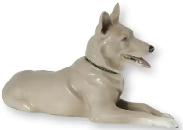 Antique Gebruder Heubach German Shepherd - Rose Victoria - Gray