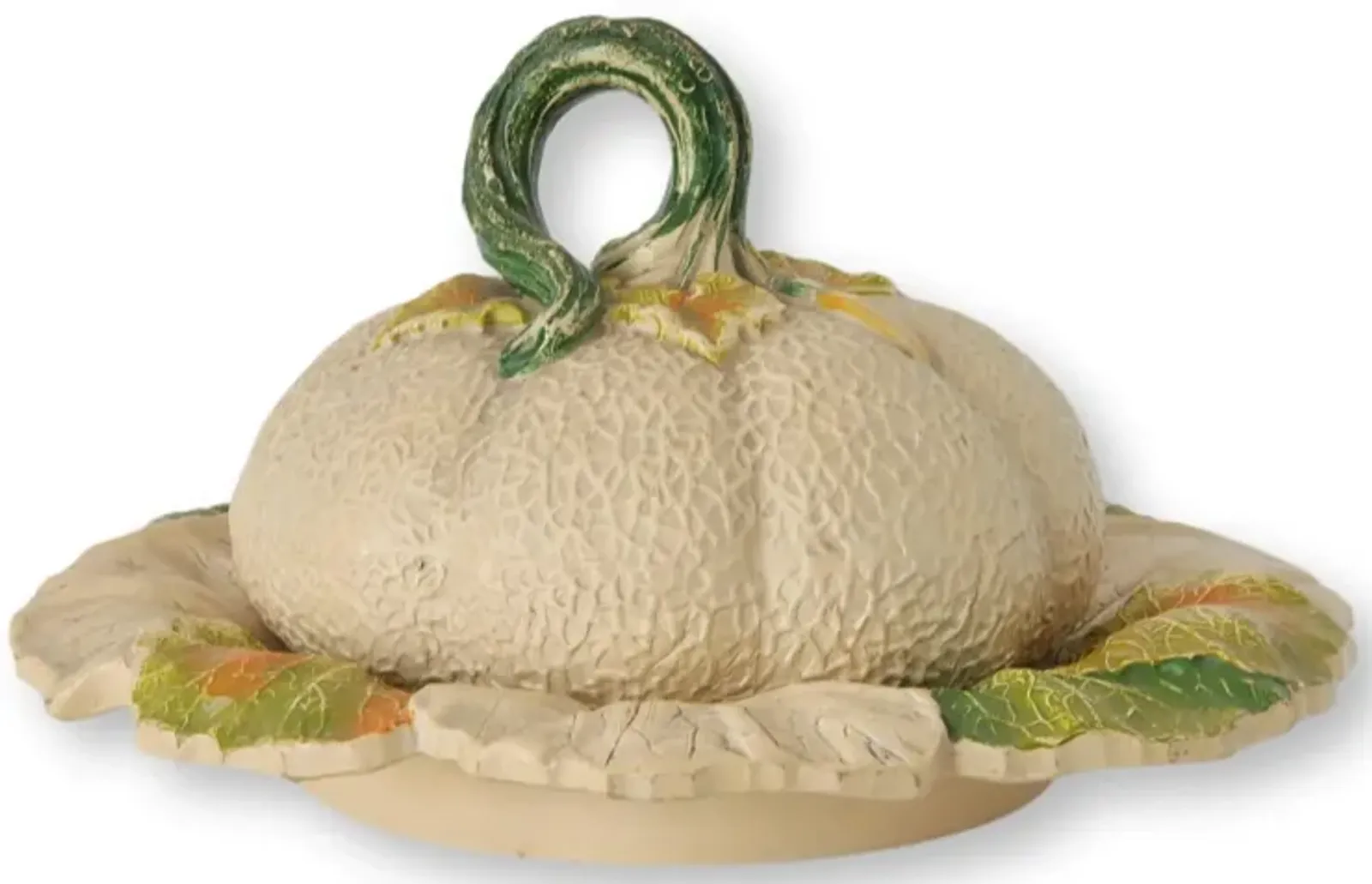 Antique English Pumpkin Serving Dish - Green