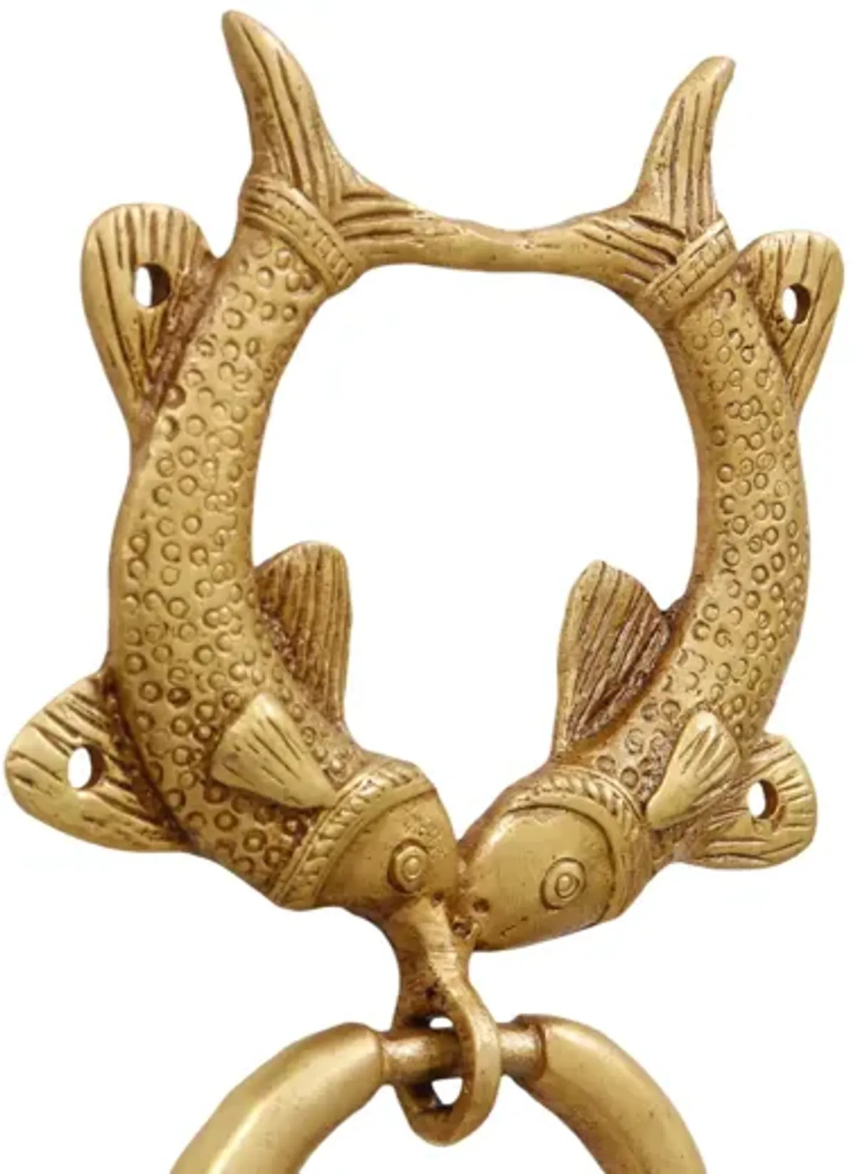 Double Fish Brass Door Knocker