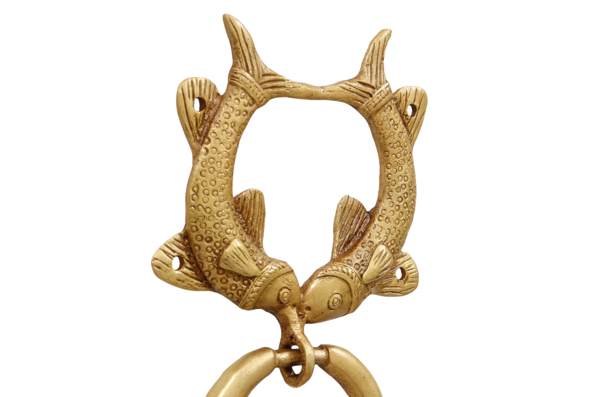 Double Fish Brass Door Knocker