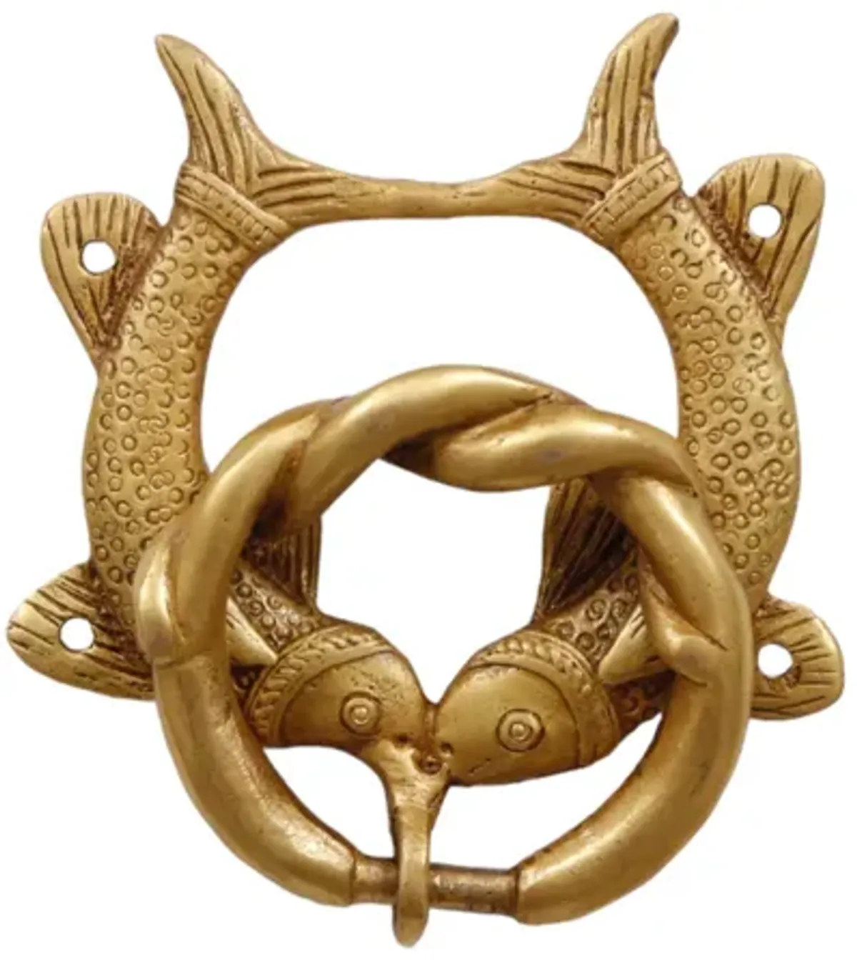 Double Fish Brass Door Knocker