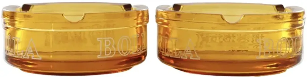 Bolla Wine Amber Glass Ashtrays - a Pair