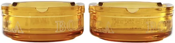 Bolla Wine Amber Glass Ashtrays - a Pair