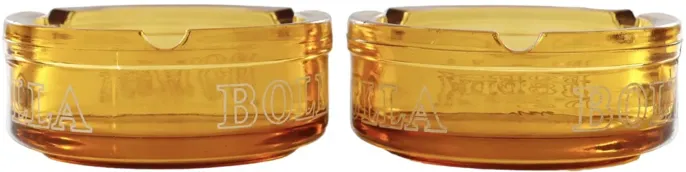 Bolla Wine Amber Glass Ashtrays - a Pair