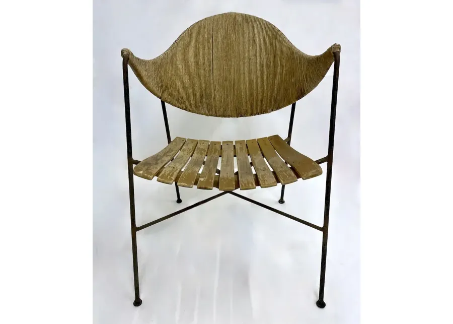 MCM Arthur Umanoff Iron/Hemp Chairs - PR - Brown