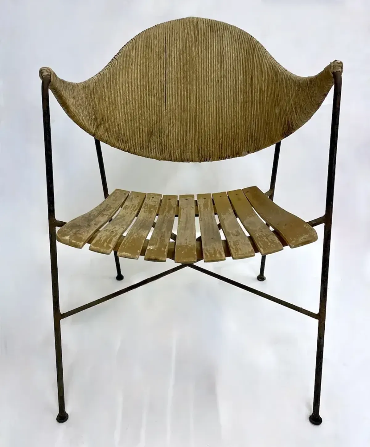 MCM Arthur Umanoff Iron/Hemp Chairs - PR - Brown