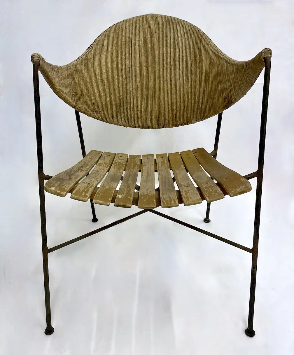 MCM Arthur Umanoff Iron/Hemp Chairs - PR - Brown