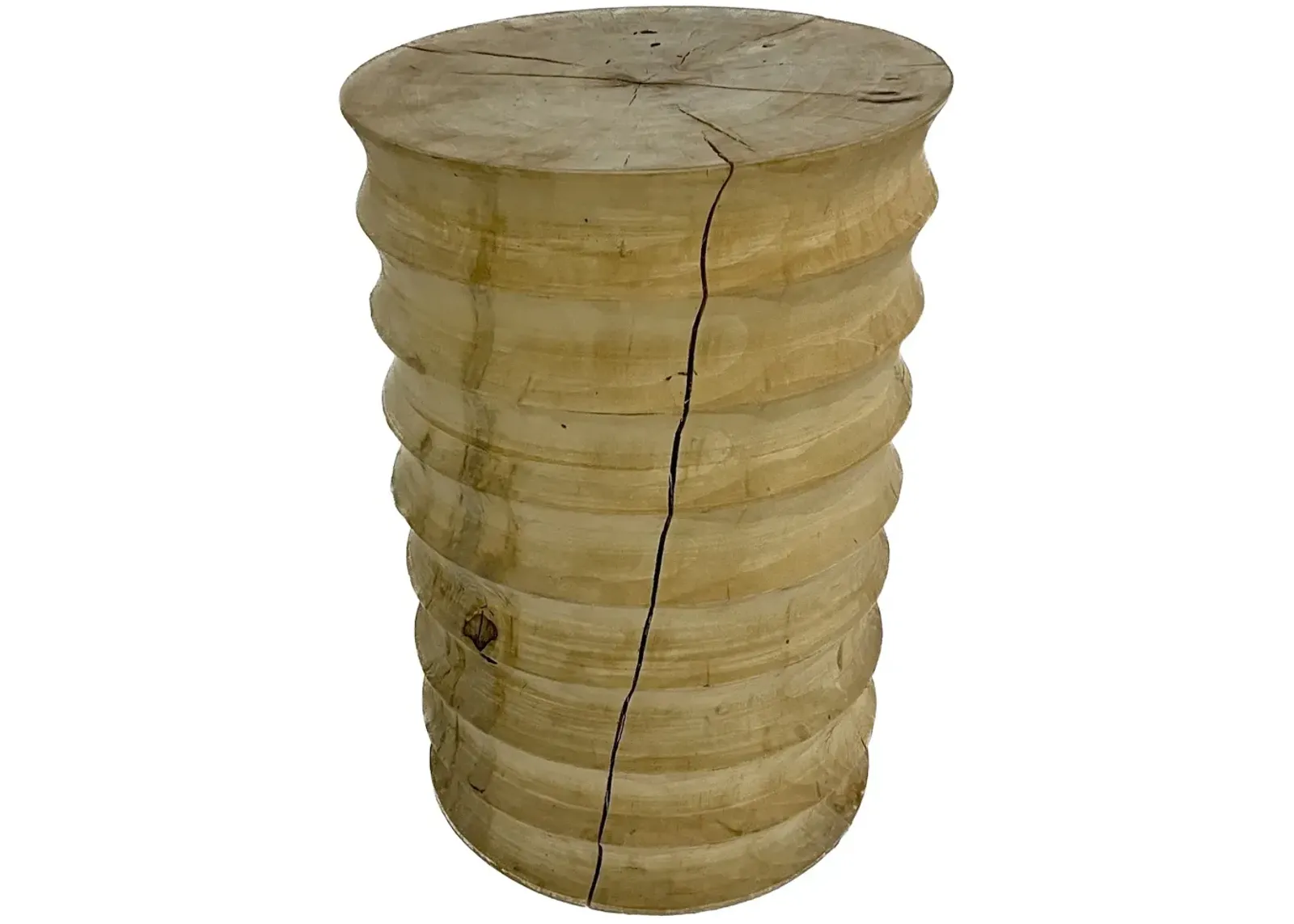 Fluted Spool Style Style Side Table - Yellow