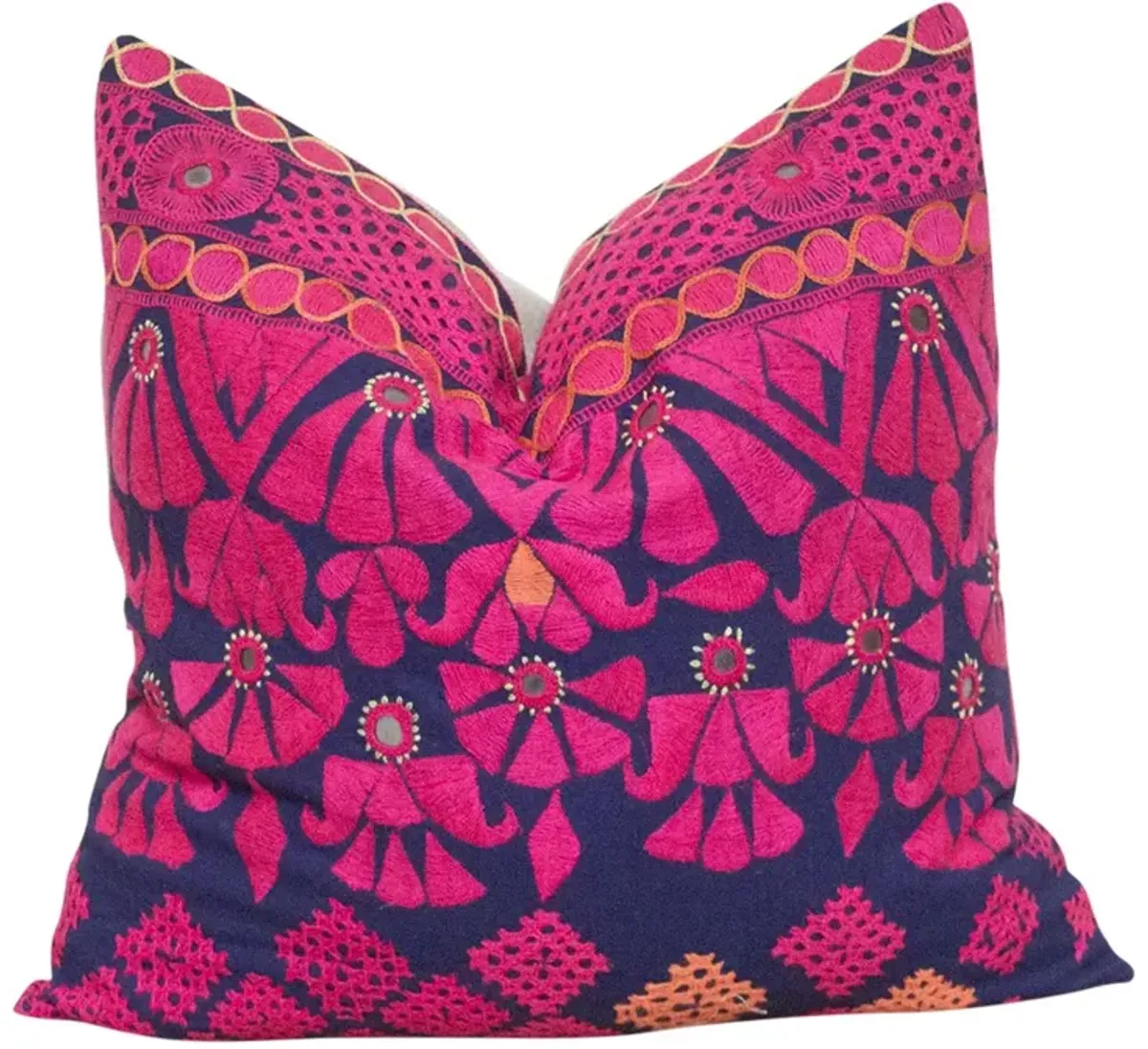 Dwi Embroidered Floral Pillow - de-cor
