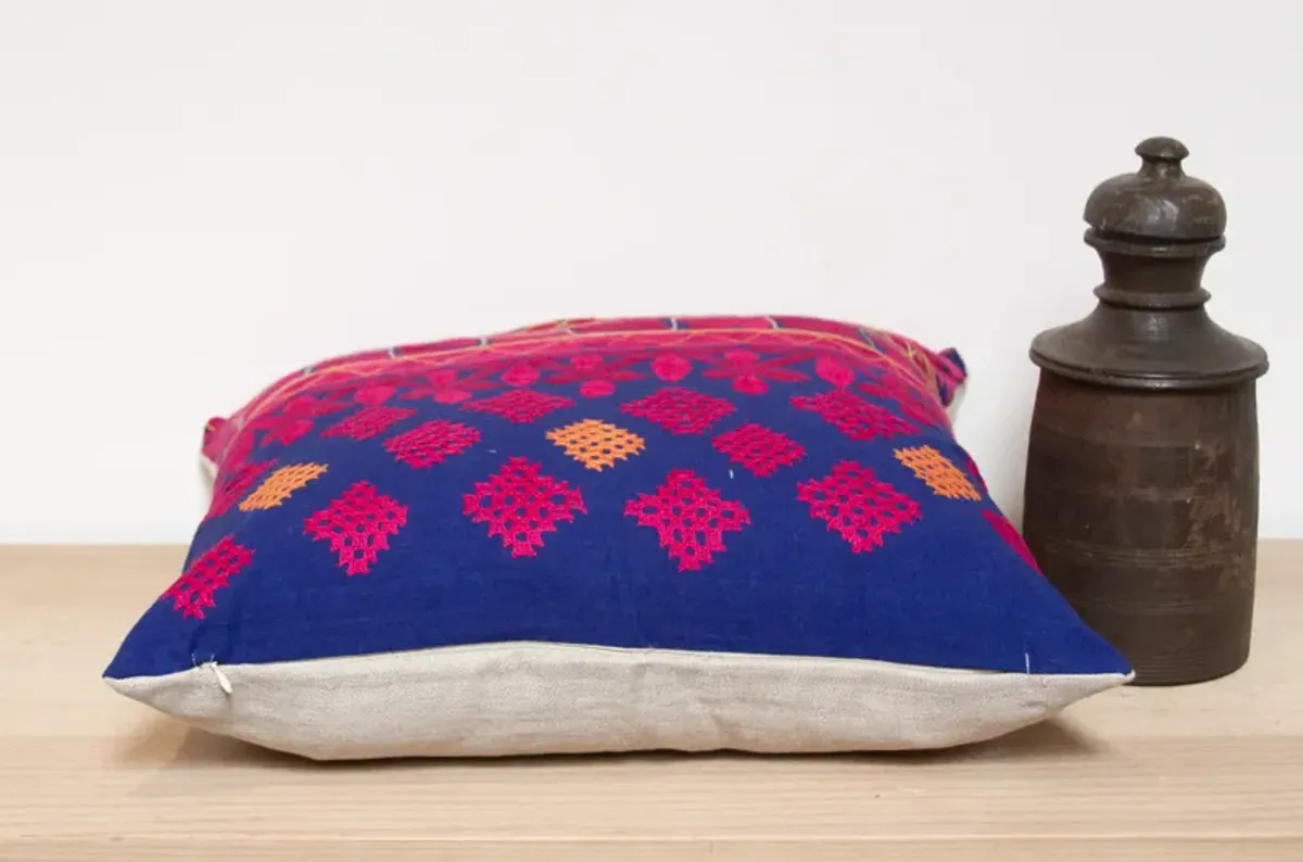 Intan Embroidered Floral Pillow