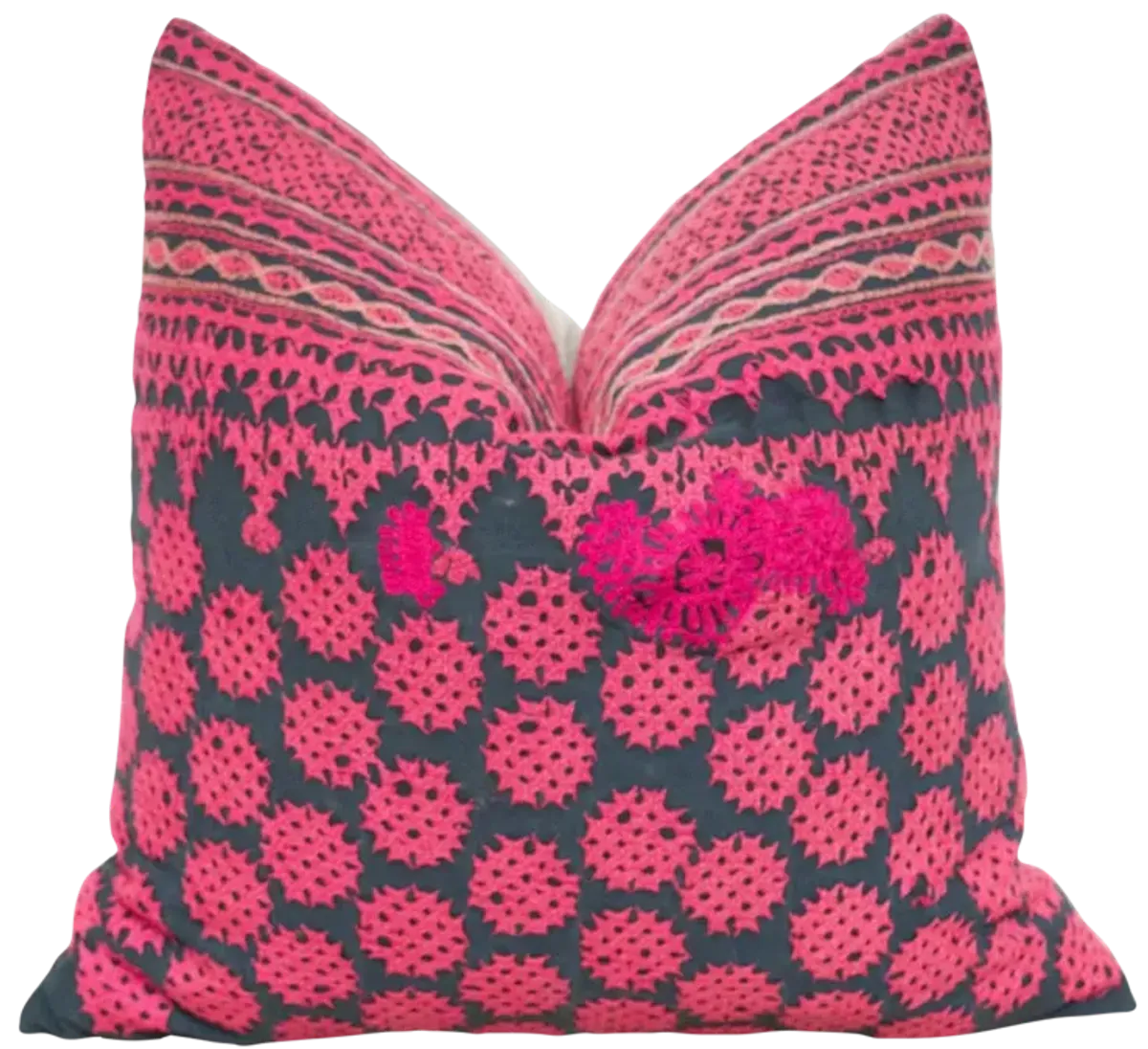 Iman Embroidered Floral Pillow