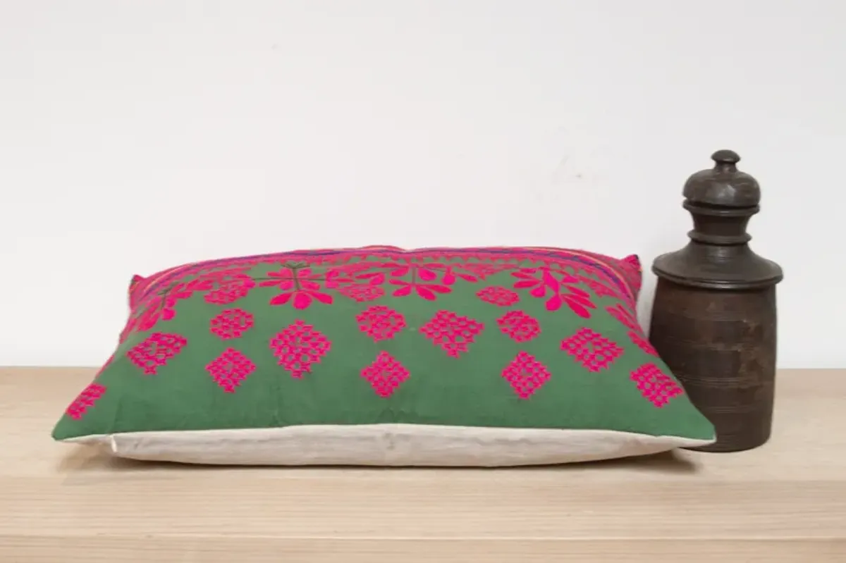 Nurui Embroidered Floral Pillow