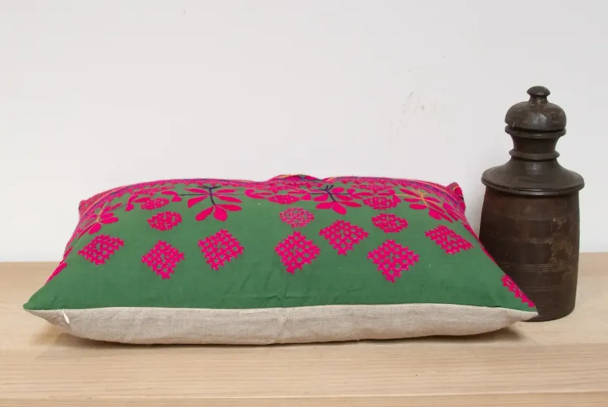 Citra Embroidered Floral Pillow