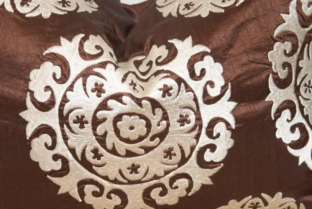 Cocao Brown Suzani Pillow Cover