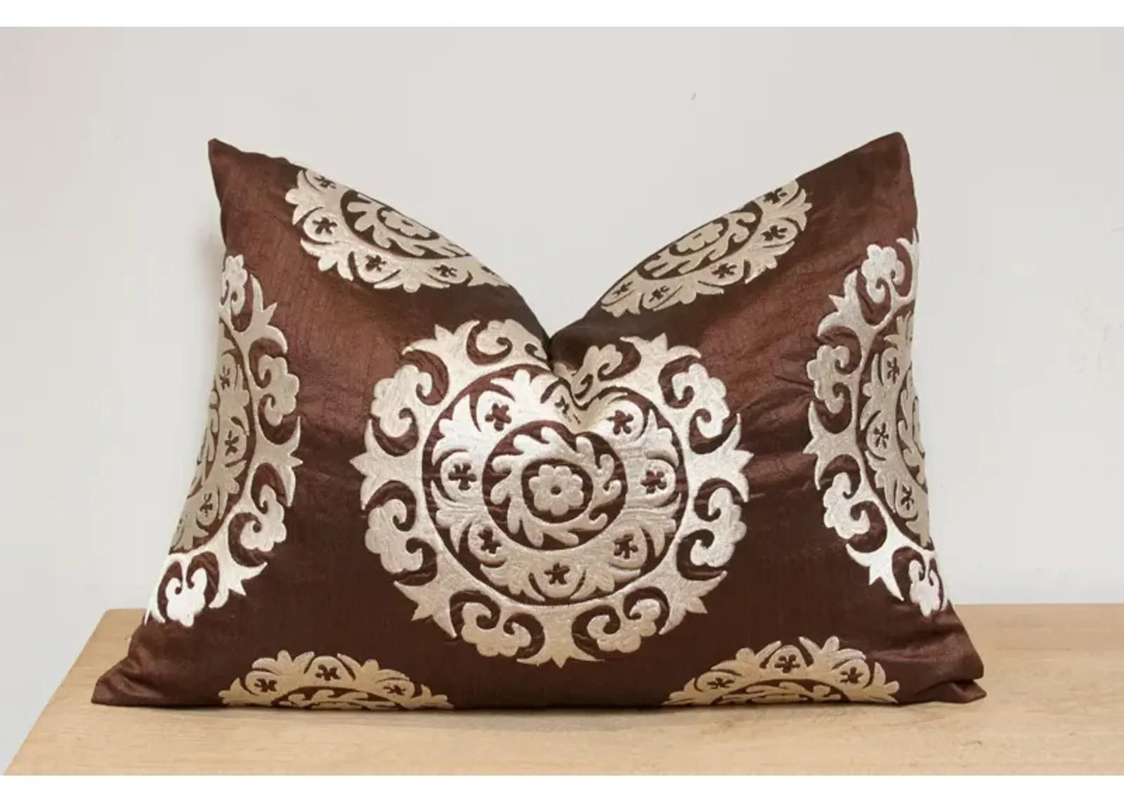 Cocao Brown Suzani Pillow Cover