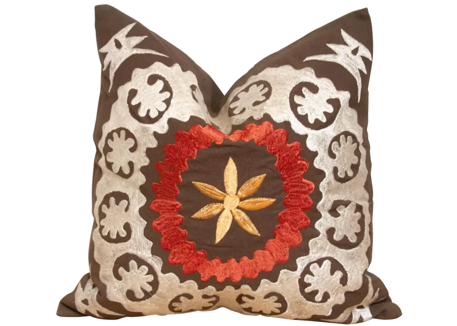 Earthy Cotton Suzani Pillow Cover