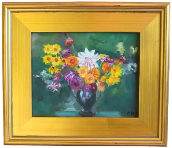 Bouquet Of Fowers In Urn Vase Painting