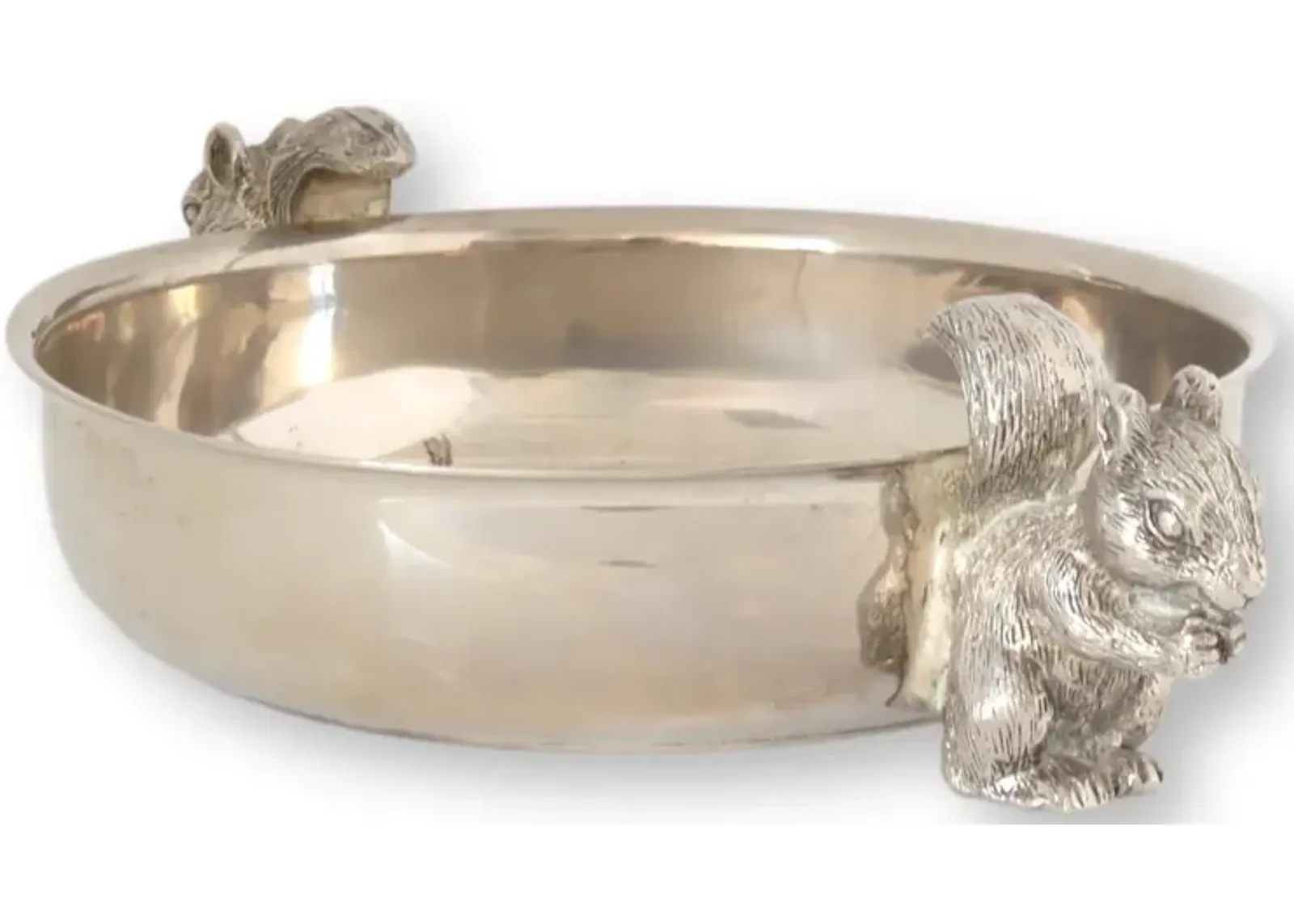 Silver-Plate Serving Dish w/Squirrels