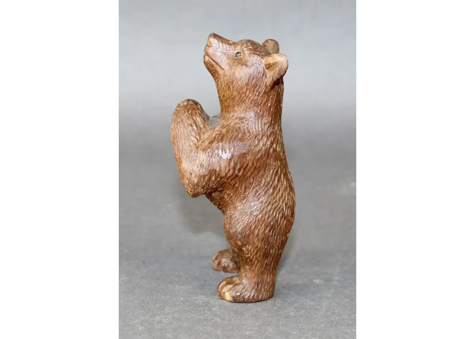 Carved Walnut Miniature Bear Figurine