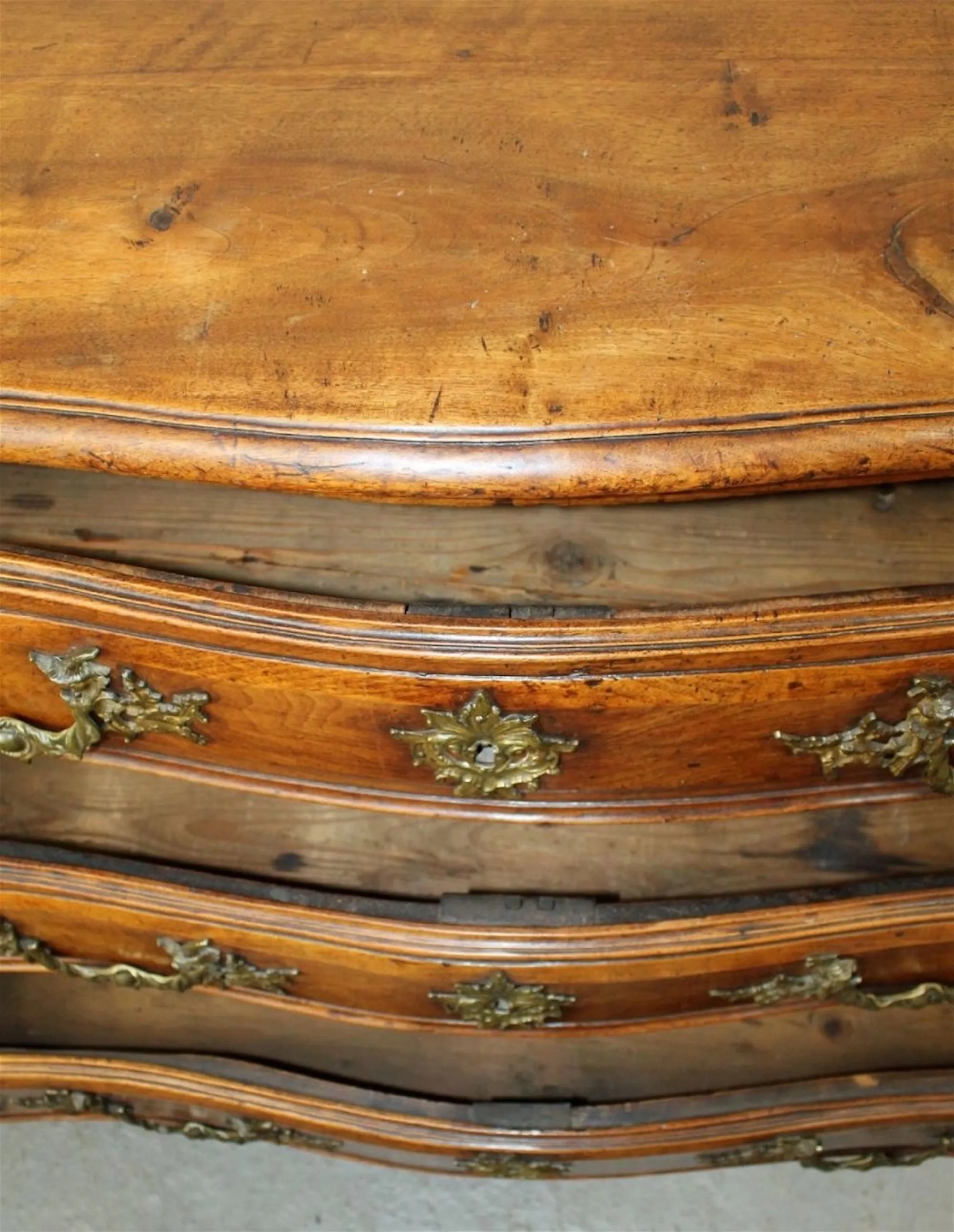 French Louis XIV Carved Walnut Commode