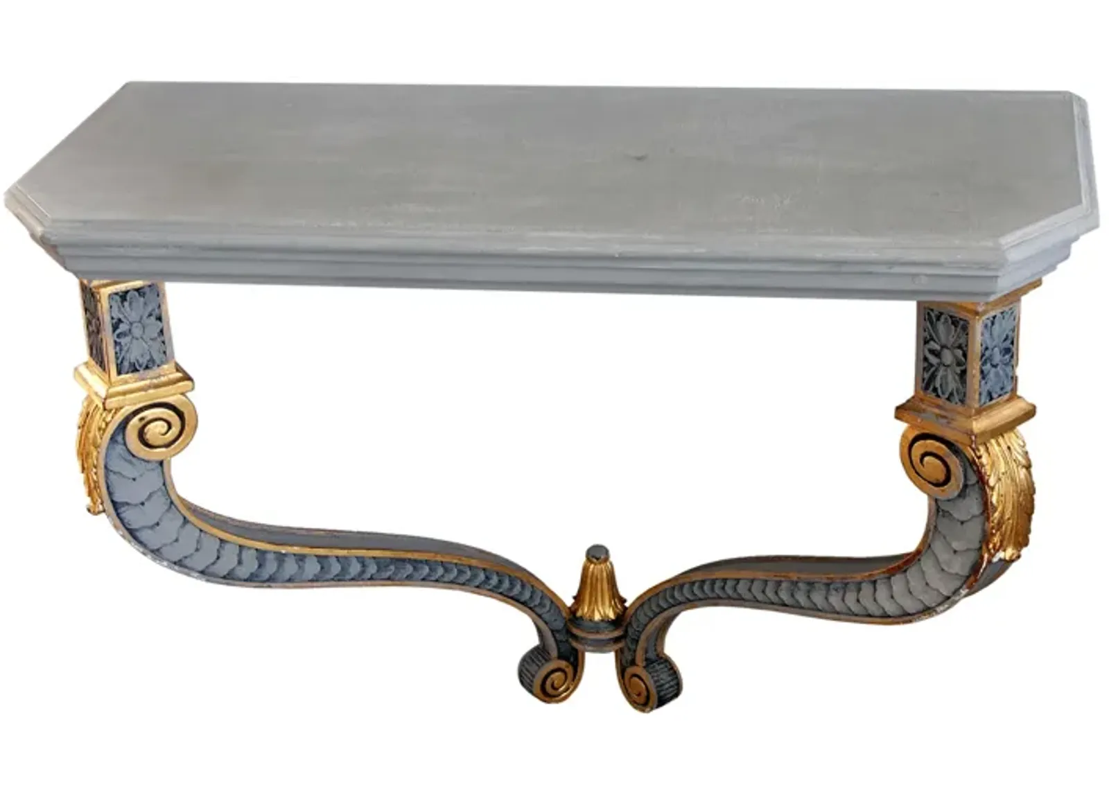 Egyptian Revival Console Table - Handcrafted - Blue