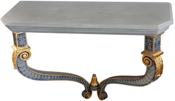 Egyptian Revival Console Table - Fleur de Lex Antiques - Handcrafted - Blue