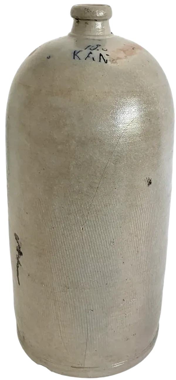 1800s Dutch Stoneware Salt Glazed Vessel